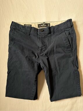 Hollister Men's Dark Navy Flat Front Chino Shorts
